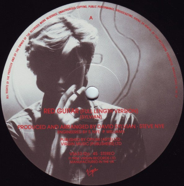 David Sylvian - Red Guitar (Vinyl, 12", 45 RPM, Single, Stereo) Very Good (VG) / Very Good (VG)