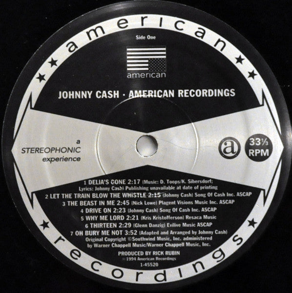 Johnny Cash - American Recordings (Vinyl, LP, Album) Near Mint (NM or M-) / Near Mint (NM or M-)