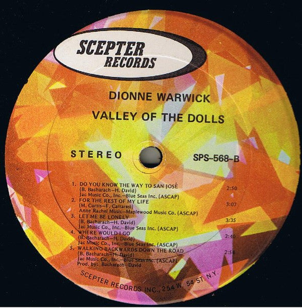 Dionne Warwick - Valley Of The Dolls (Vinyl, LP, Album, Reissue) Very Good (VG) / Good Plus (G+)
