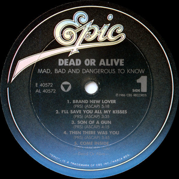 Dead Or Alive - Mad, Bad And Dangerous To Know (Vinyl, LP, Album, Stereo) Very Good (VG) / Very Good Plus (VG+)