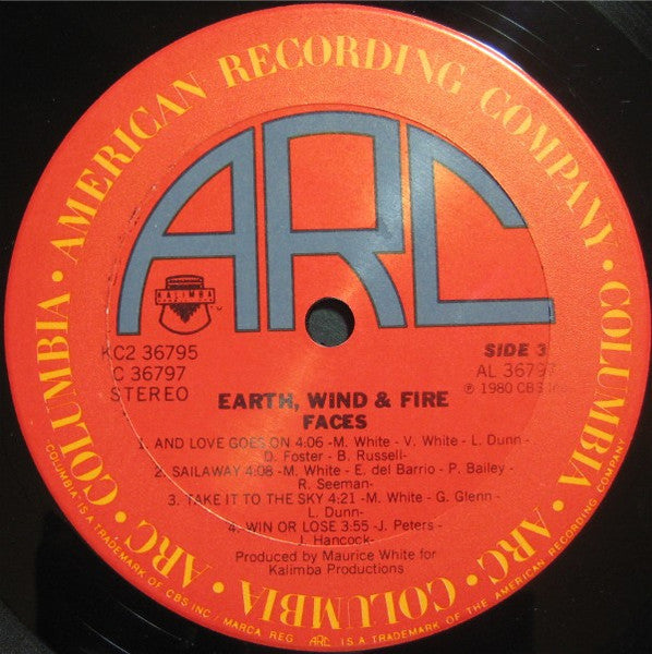 Earth, Wind & Fire - Faces (2xVinyl, LP, Album, Stereo) Good Plus (G+) / Very Good (VG)