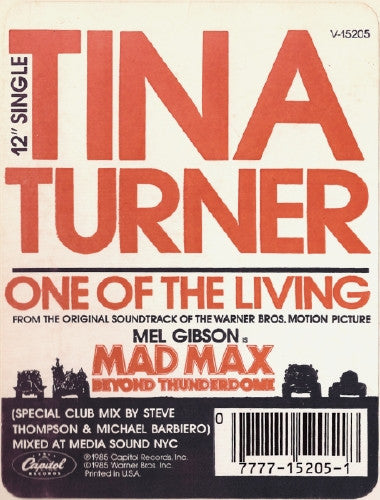 Tina Turner - One Of The Living (Vinyl, 12", Single, 33 ⅓ RPM) Very Good Plus (VG+) / Very Good (VG)
