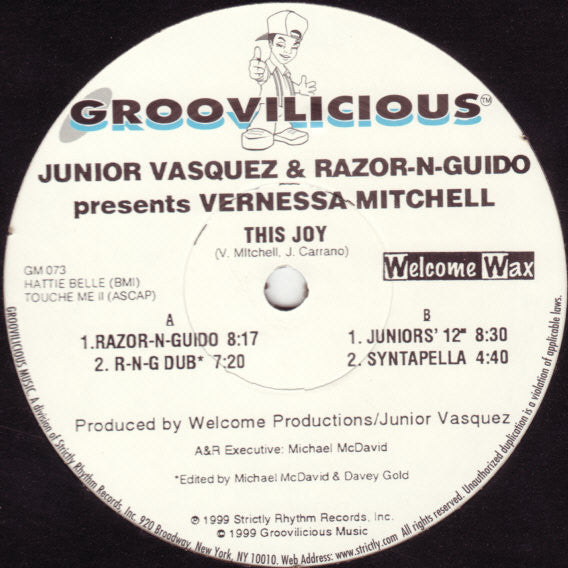 Junior Vasquez - This Joy (Vinyl, 12") Good Plus (G+) / Very Good (VG)