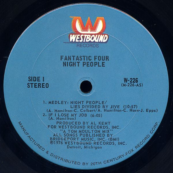 Fantastic Four - Night People (Vinyl, LP, Album, Stereo) Good Plus (G+) / Good (G)
