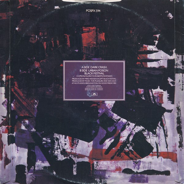 Music For Pleasure - Dark Crash (Vinyl, 12", Single, 45 RPM) Very Good Plus (VG+) / Very Good Plus (VG+)