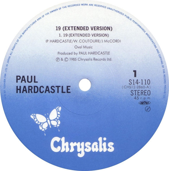 Paul Hardcastle - 19 (Extended Version) (Vinyl, 12", 45 RPM, Maxi-Single) Very Good Plus (VG+) / Very Good (VG)