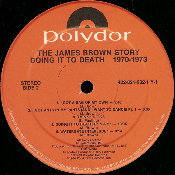 James Brown - The James Brown Story - Doing It To Death 1970-73 (Vinyl, LP, Compilation) Very Good Plus (VG+) / Very Good (VG)