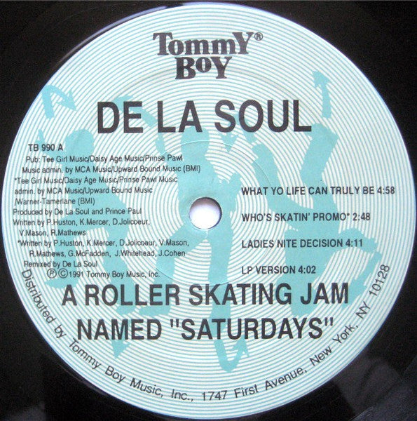 De La Soul - A Roller Skating Jam Named "Saturdays" (Vinyl, 12", 33 ⅓ RPM, Maxi-Single) Very Good (VG) / Very Good (VG)