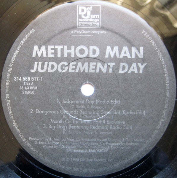 Method Man - Judgement Day (Vinyl, 12", 33 ⅓ RPM, Single, Stereo) Good Plus (G+) / Very Good (VG)