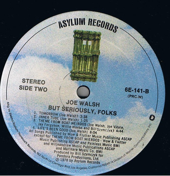 Joe Walsh - "But Seriously, Folks..." (Vinyl, LP, Album, Stereo) Very Good (VG) / Good Plus (G+)