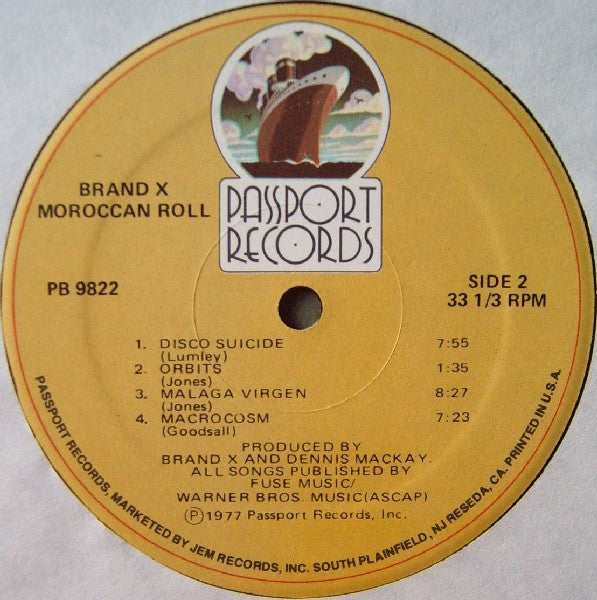 Brand X (3) - Moroccan Roll (Vinyl, LP, Album, Reissue) Very Good (VG) / Good (G)