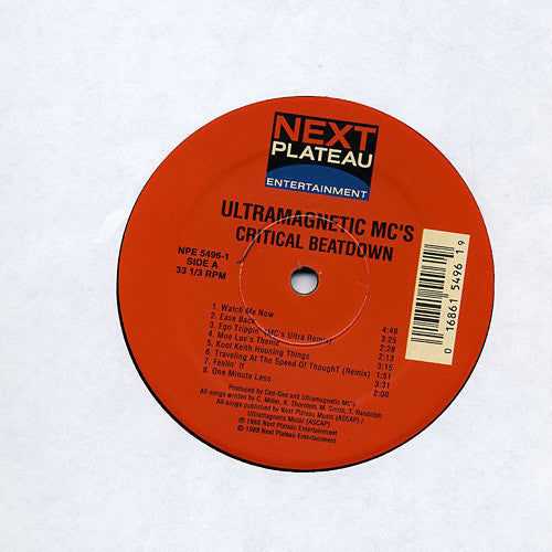 Ultramagnetic MC's - Critical Beatdown (Vinyl, LP, Album, Reissue) Mint (M) / Mint (M)