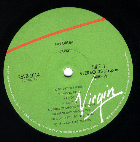 Japan - Tin Drum = 錻力の太鼓 (Vinyl, LP, Album, Reissue, Stereo) Very Good (VG) / Good Plus (G+)