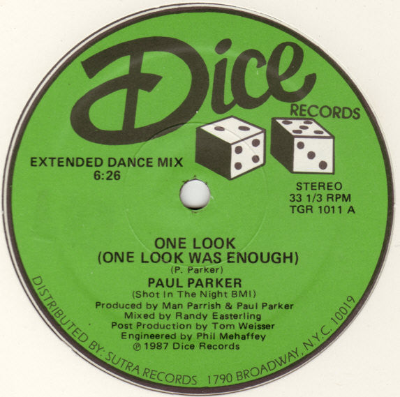 Paul Parker - One Look (One Look Was Enough) (Vinyl, 12", 33 ⅓ RPM, Single) Very Good Plus (VG+) / Very Good (VG)