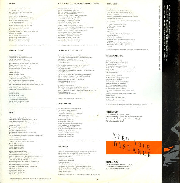 Curiosity Killed The Cat - Keep Your Distance (Vinyl, LP, Album) Very Good Plus (VG+) / Very Good Plus (VG+)