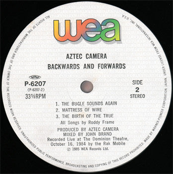 Aztec Camera - Backwards And Forwards = 過去・未来　アズテック・カメラ・ライヴ (Vinyl, 12", 33 ⅓ RPM, Stereo) Very Good (VG) / Very Good (VG)