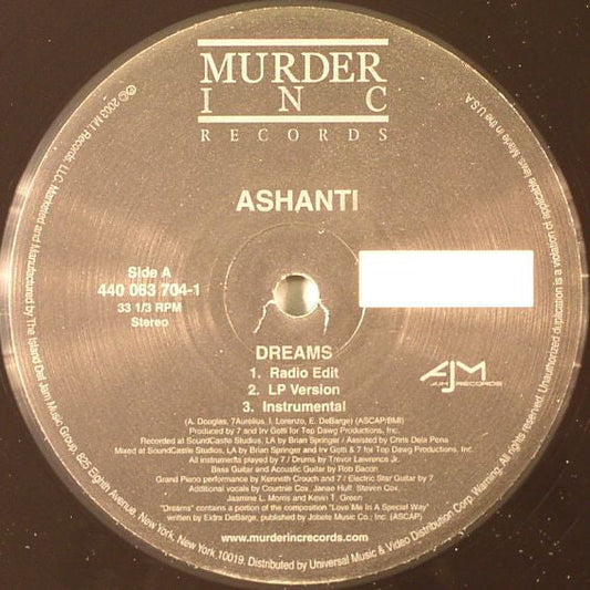 Ashanti - Dreams / Voodoo (Vinyl, 12", 33 ⅓ RPM) Very Good Plus (VG+) / Very Good (VG)