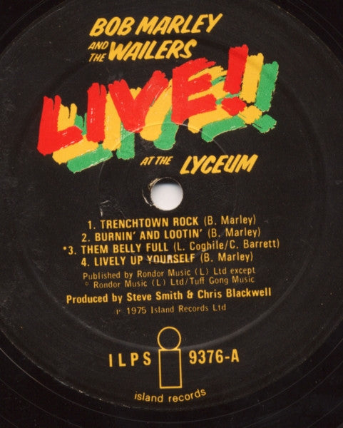 Bob Marley & The Wailers - Live! At The Lyceum (Vinyl, LP, Album) Good Plus (G+) / Very Good (VG)