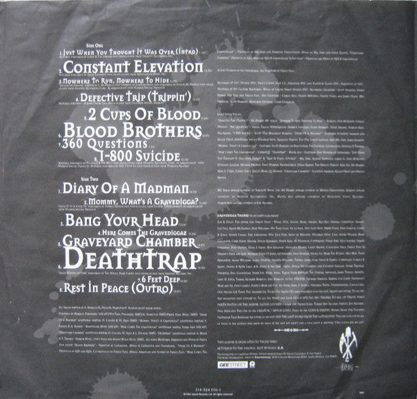 Gravediggaz - 6 Feet Deep (Vinyl, LP, Album, Stereo) Very Good (VG) / Good Plus (G+)