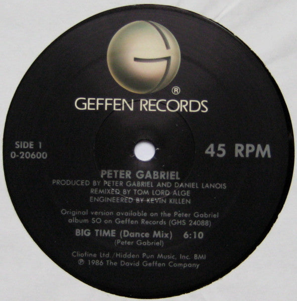Peter Gabriel - Big Time (Vinyl, 12", 45 RPM, Maxi-Single) Very Good (VG) / Very Good (VG)