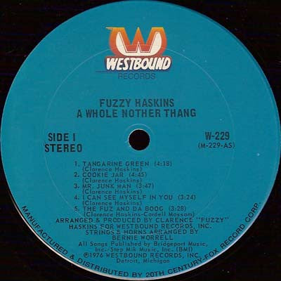 Fuzzy Haskins - A Whole Nother Thang (Vinyl, LP, Album, Stereo) Good Plus (G+) / Very Good (VG)