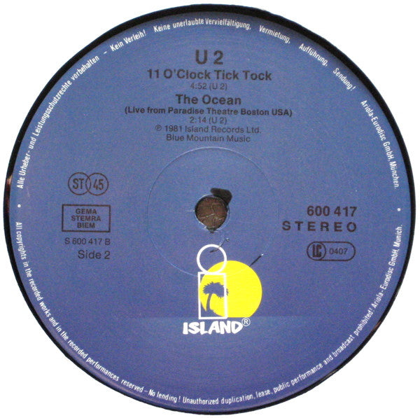 U2 - ROK (Vinyl, 12", Maxi-Single, 45 RPM, Reissue) Very Good Plus (VG+) / Very Good (VG)