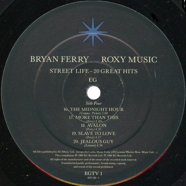 Bryan Ferry - Street Life - 20 Great Hits (2xVinyl, LP, Compilation, Remastered) Very Good (VG) / Very Good (VG)