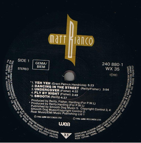 Matt Bianco - Matt Bianco (Vinyl, LP, Album, Stereo) Very Good Plus (VG+) / Very Good Plus (VG+)