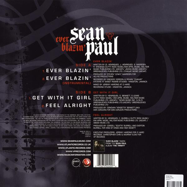 Sean Paul - Ever Blazin' (Vinyl, 12", 33 ⅓ RPM) Very Good Plus (VG+) / Very Good Plus (VG+)