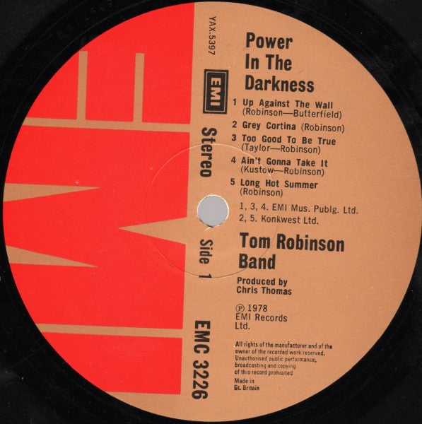 Tom Robinson Band - Power In The Darkness (Vinyl, LP, Album, Stereo) Very Good (VG) / Very Good (VG)