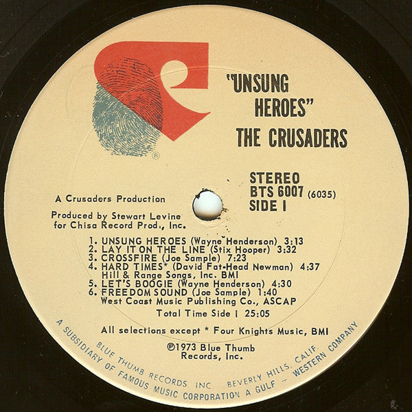 The Crusaders - Unsung Heroes (Vinyl, LP, Album) Very Good Plus (VG+) / Good Plus (G+)