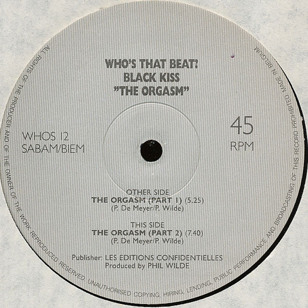Black Kiss - The Orgasm (Vinyl, 12", 45 RPM) Very Good (VG) / Very Good Plus (VG+)