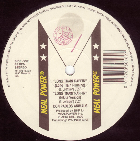 Don Pablo's Animals - Long Train Rappin / A Different Story (Vinyl, 12", 45 RPM, Stereo) Very Good (VG) / Generic