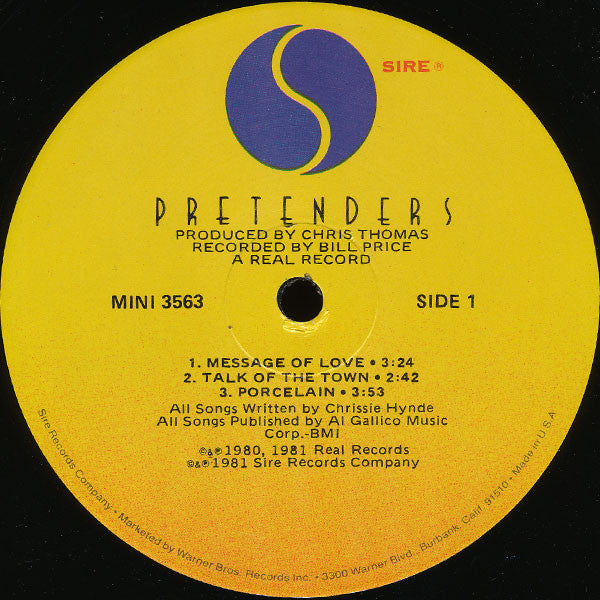 The Pretenders - Extended Play (Vinyl, 12", EP) Very Good Plus (VG+) / Very Good Plus (VG+)
