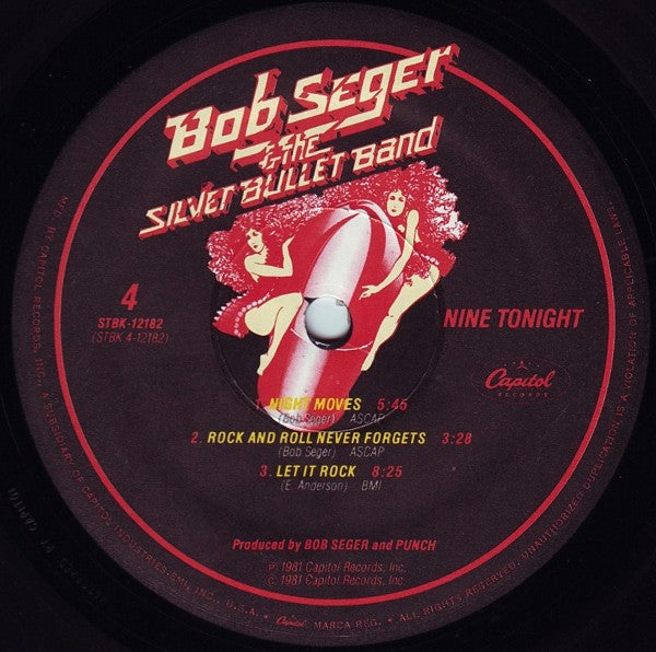 Bob Seger And The Silver Bullet Band - Nine Tonight (2xVinyl, LP, Album) Good Plus (G+) / Good Plus (G+)