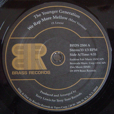The Younger Generation - We Rap More Mellow (Vinyl, 12", 33 ⅓ RPM, Reissue) Good Plus (G+) / Good Plus (G+)