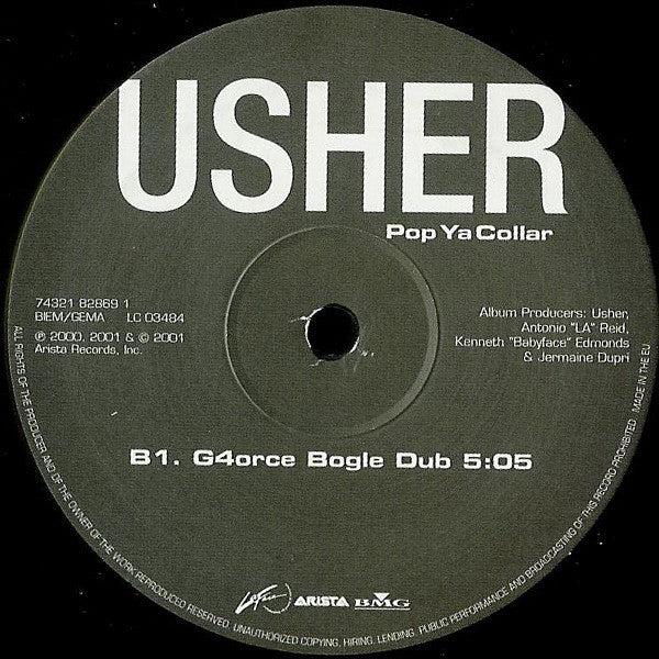 Usher - Pop Ya Collar (12", 33 ⅓ RPM, Single) - Good Plus (G+) / Very Good (VG)