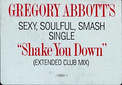 Gregory Abbott - Shake You Down (Vinyl, 12", 33 ⅓ RPM, Stereo) Very Good (VG) / Very Good (VG)