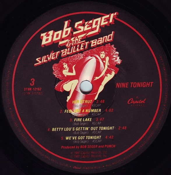 Bob Seger And The Silver Bullet Band - Nine Tonight (2xVinyl, LP, Album) Good Plus (G+) / Good Plus (G+)