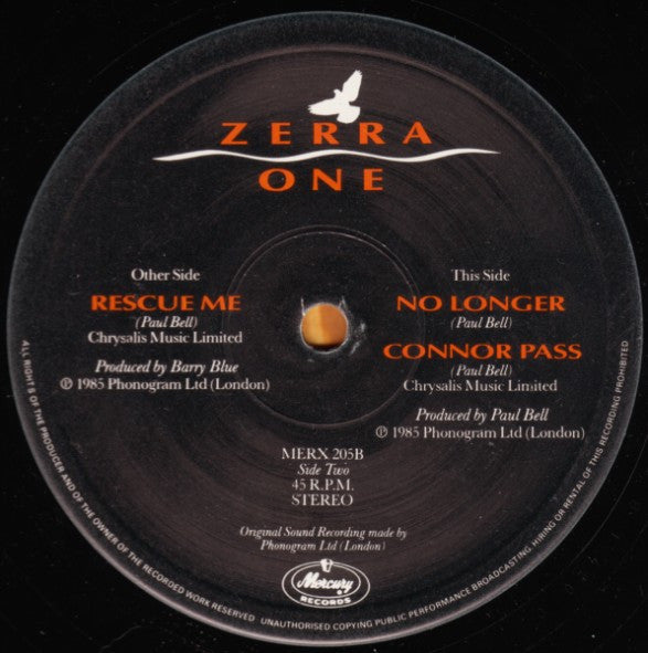 Zerra I - Rescue Me (Vinyl, 12", 45 RPM, Single, Stereo) Very Good Plus (VG+) / Very Good Plus (VG+)