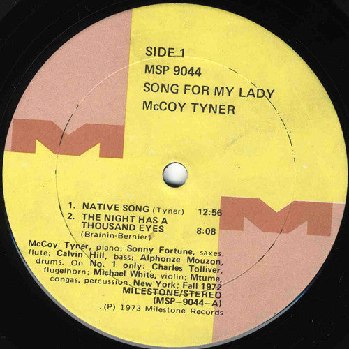 McCoy Tyner - Song For My Lady (Vinyl, LP, Album) Very Good (VG) / Good Plus (G+)