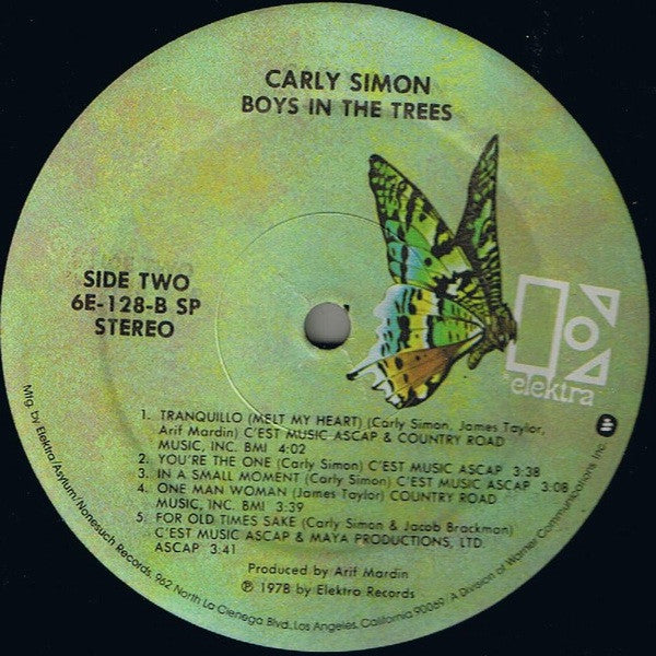 Carly Simon - Boys In The Trees (Vinyl, LP, Album, Stereo) Good Plus (G+) / Good Plus (G+)