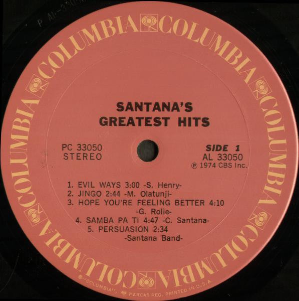 Santana - Santana's Greatest Hits (Vinyl, LP, Compilation, Stereo) Very Good (VG) / Very Good (VG)