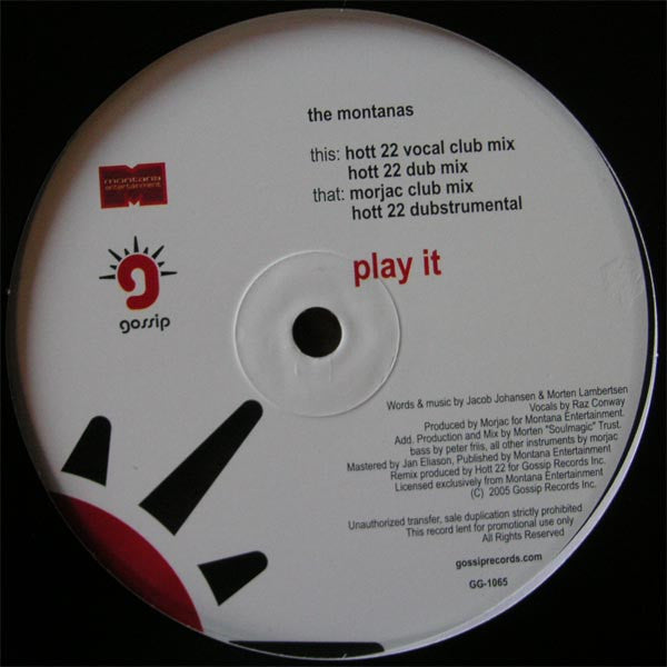 The Montanas - Play It (Vinyl, 12") Very Good (VG) / Very Good (VG)