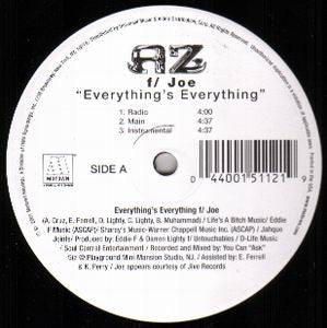 AZ - Everything's Everything (Vinyl, 12", 33 ⅓ RPM) Very Good Plus (VG+) / Very Good (VG)