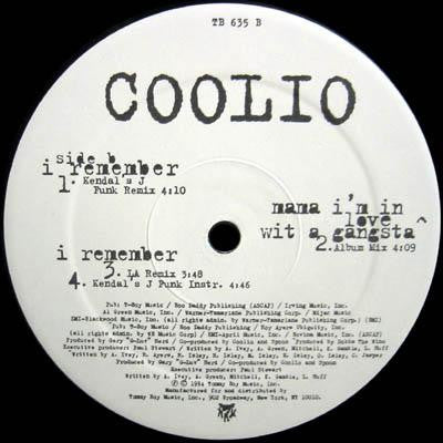 Coolio - I Remember (Vinyl, 12", 33 ⅓ RPM, Single)