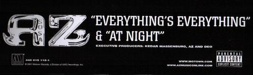 AZ - Everything's Everything (Vinyl, 12", 33 ⅓ RPM) Very Good Plus (VG+) / Very Good (VG)