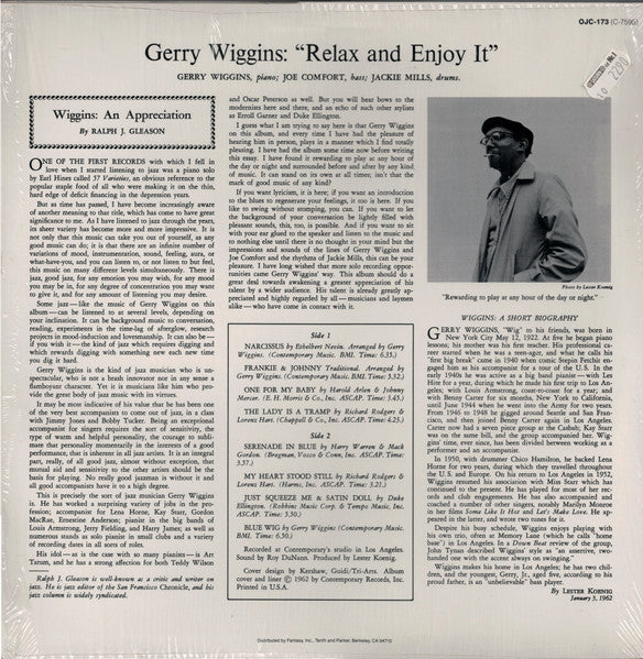 Gerald Wiggins - Relax And Enjoy It! (Vinyl, LP, Album, Reissue) Very Good (VG) / Very Good (VG)