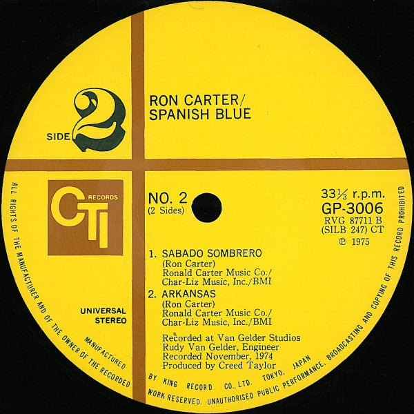 Ron Carter - Spanish Blue (Vinyl, LP, Album, Stereo)