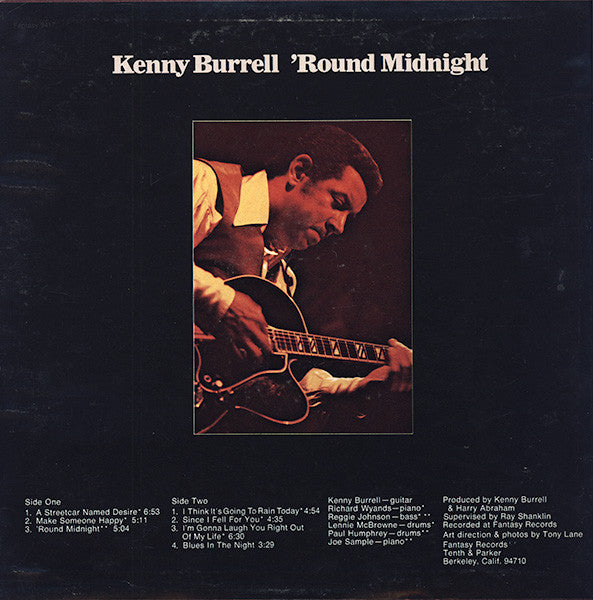 Kenny Burrell - 'Round Midnight (Vinyl, LP, Album, Reissue) Very Good Plus (VG+) / Good Plus (G+)